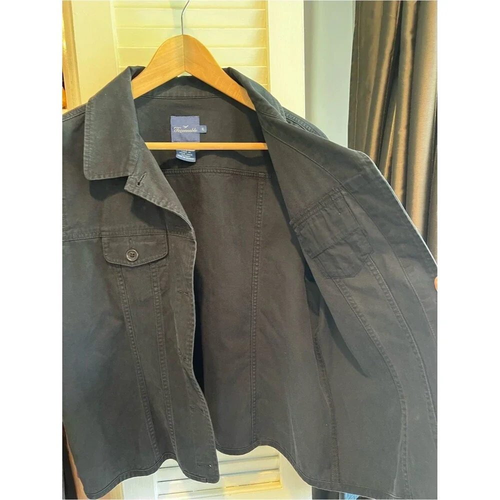 Faconnable Black Soft Cotton Jean Jacket